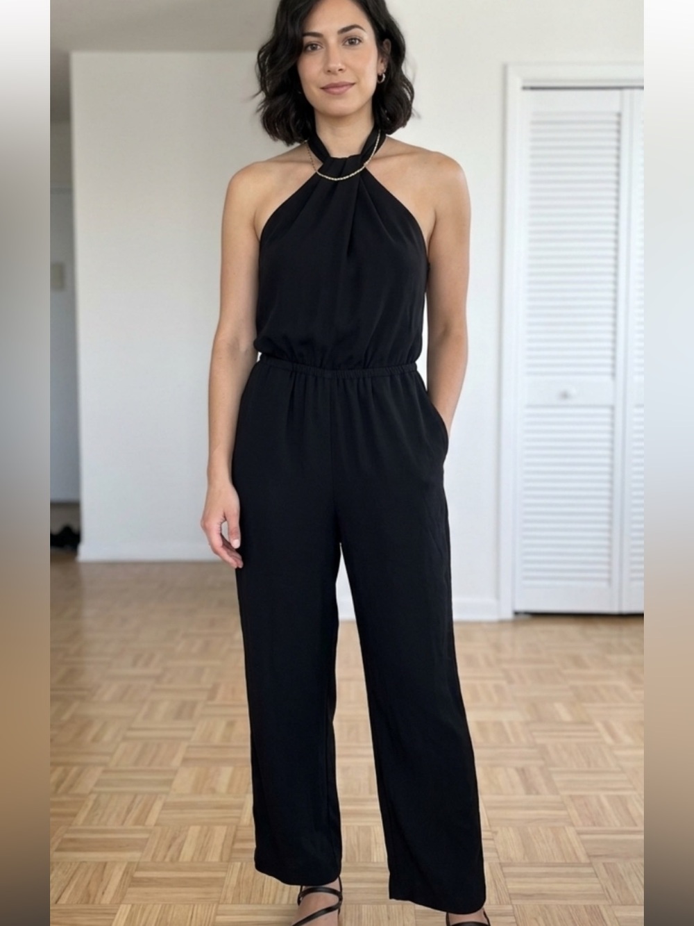 Reitmans Black Halter-Neck Jumpsuit